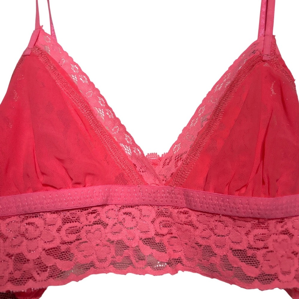 Anthropologie Lace Bralette Pink Rose Women's Size Medium Retail: $49 NWT
